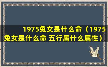 1975兔女是什么命（1975兔女是什么命 五行属什么属性）